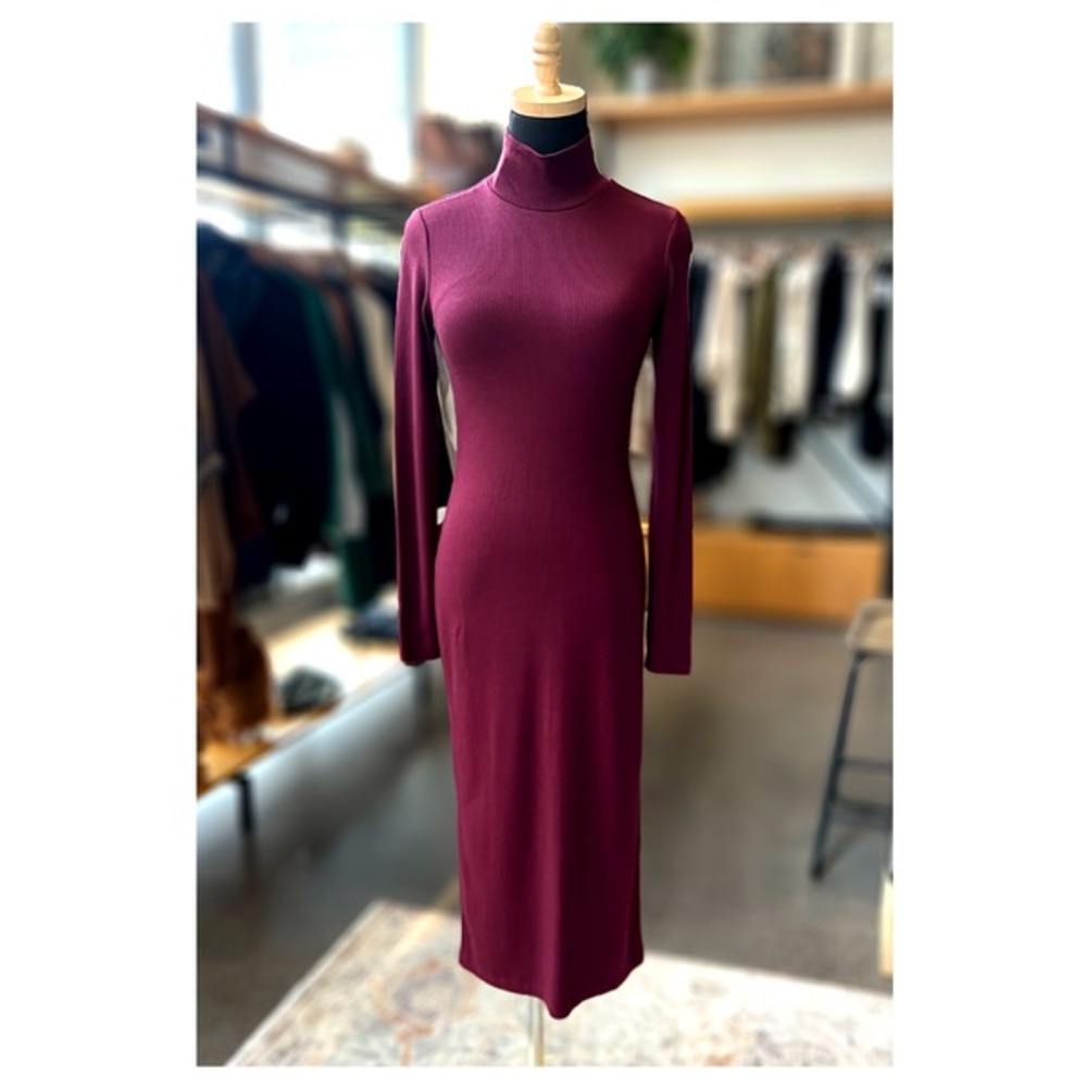Marine Layer Burgundy Midi Dress